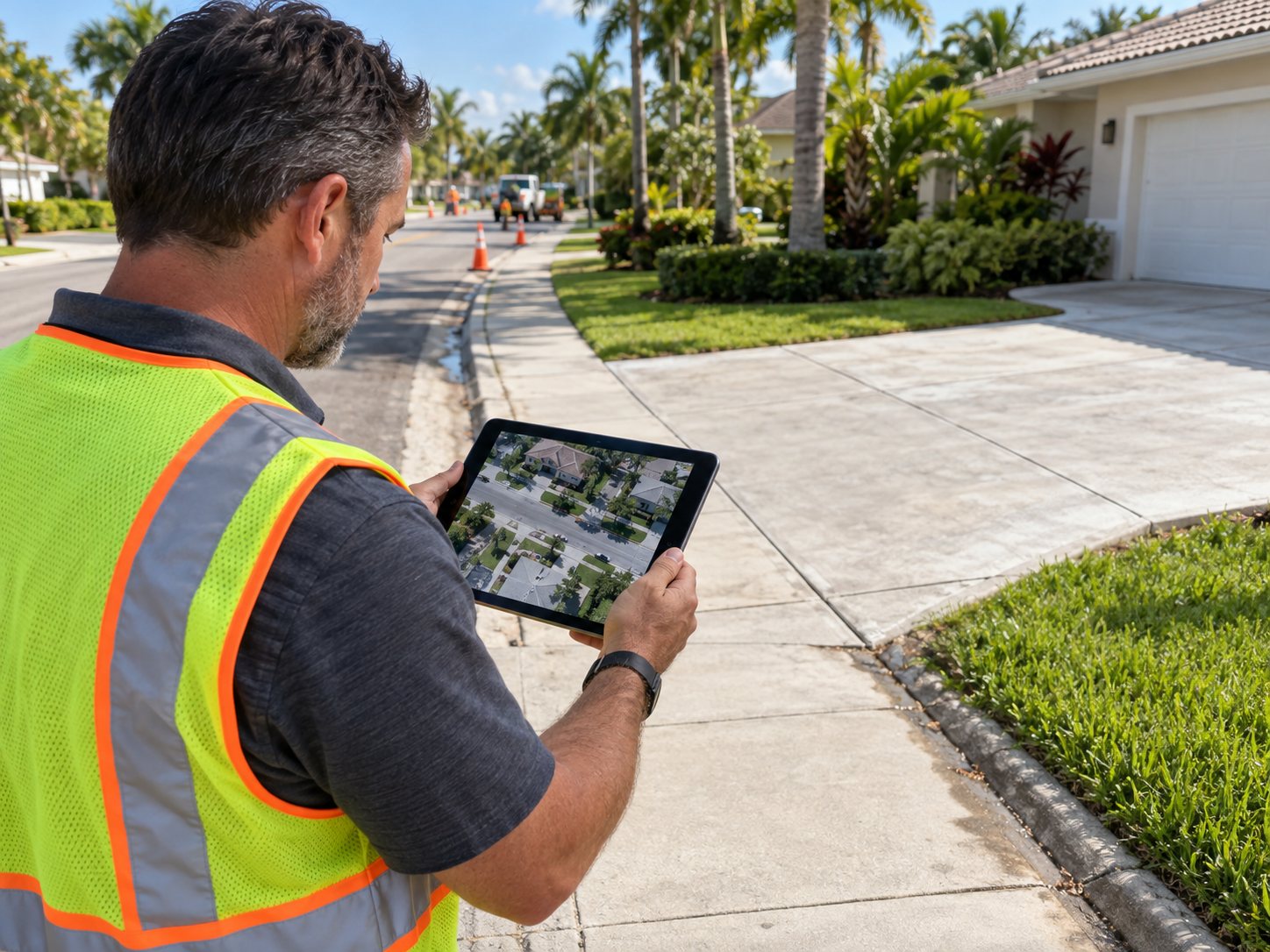 Reviewing a driveway frame pulled from the documentation record